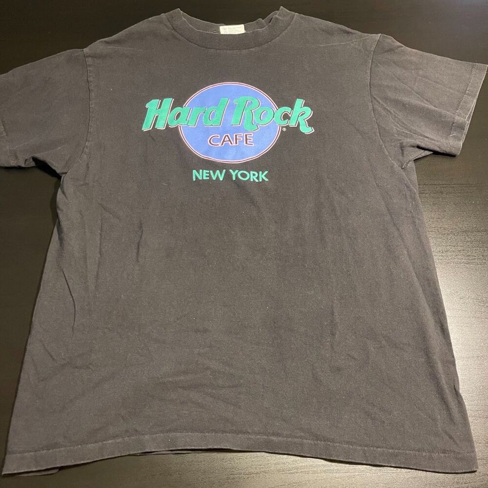 HARD ROCK CAFE NEW YORK SINGLE STITCH 100% COTTON T-SHIRT SIZE LARGE